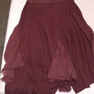 Brown asymmetric skirt
